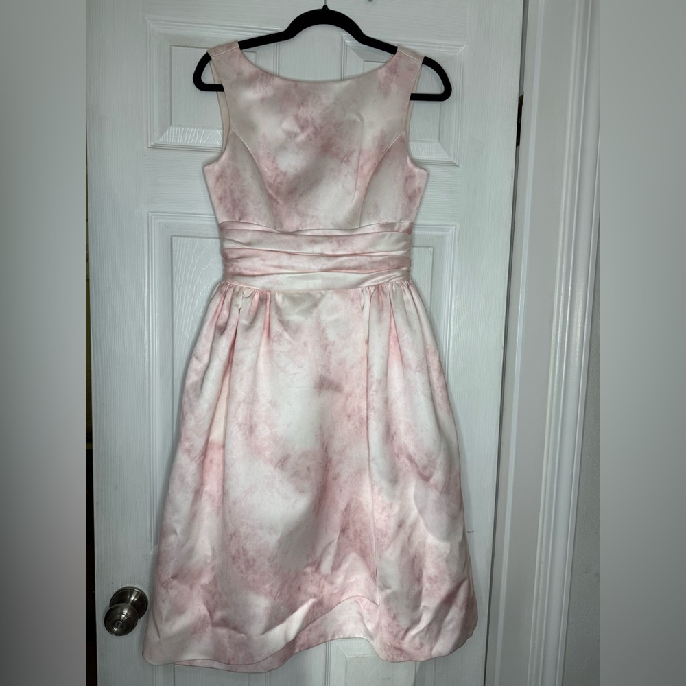 Ted Baker Pink Marble Print Satin Party Dress
